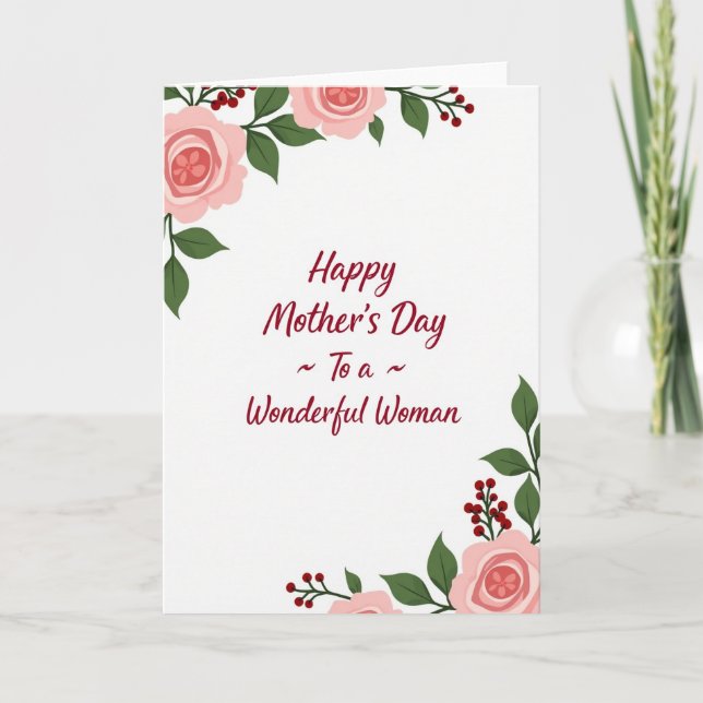 Lovely Woman Floral Tribute Card (Front)