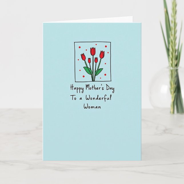 Lovely Woman Mothers Day Art Card (Front)