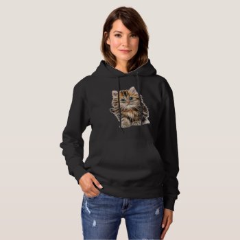 Lovely Women's Hooded Sweatshirt In Kitten Design by Design_Thinking_4Y at Zazzle