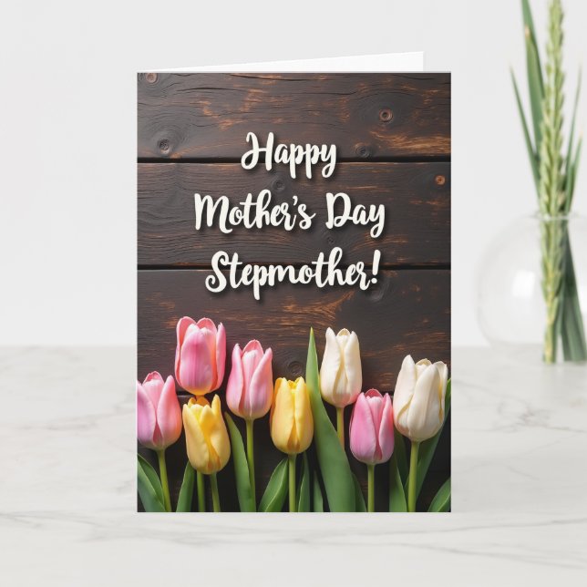 Lovely Wood Mothers Day Card (Front)