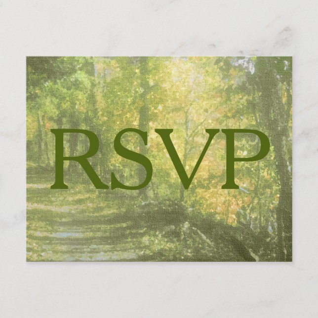 Lovely Wooded Path RSVP Enclosure Card (Front)