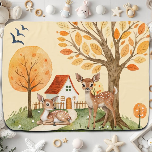 Lovely Woodland Deer Countryside Home Baby Blanket (Creator Uploaded)