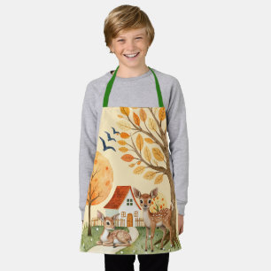 Lovely Woodland Deer Countryside Home Kids Apron