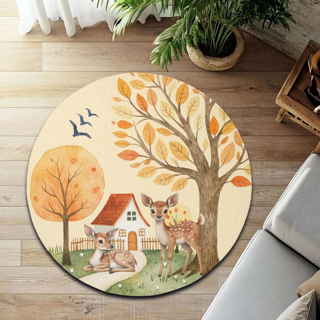 Lovely Woodland Deer Countryside Home Rug (Creator Uploaded)