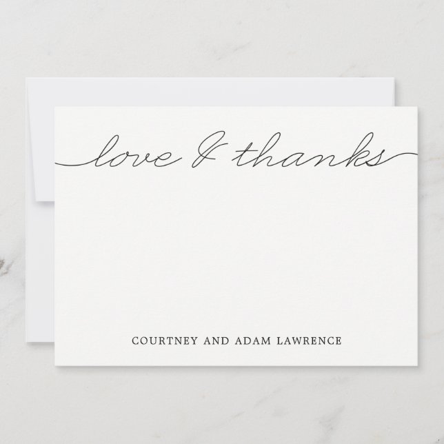 Lovely Writing Modern Thank You Card (Front)