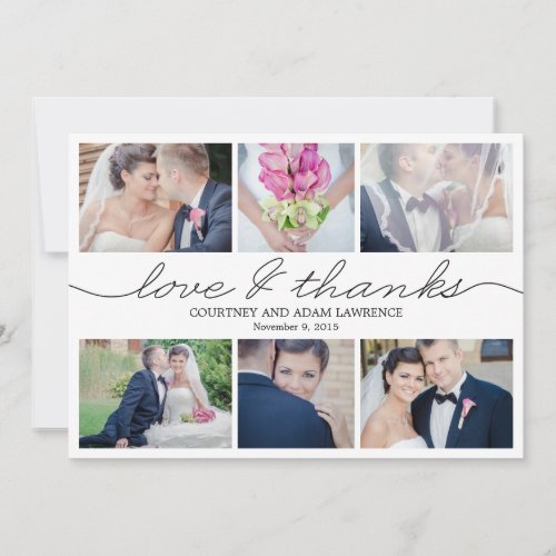 Lovely Writing Wedding Thank You Card