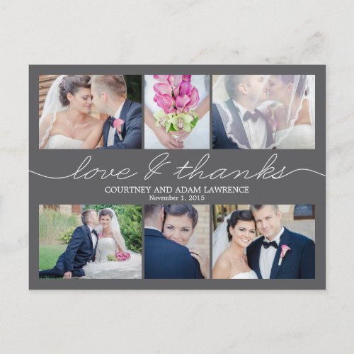 Lovely Writing Wedding Thank You Card _ Gray