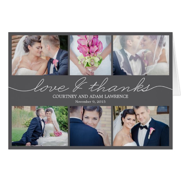 Lovely Writing Wedding Thank You Card - Gray