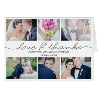 Lovely Writing Wedding Thank You Card - White