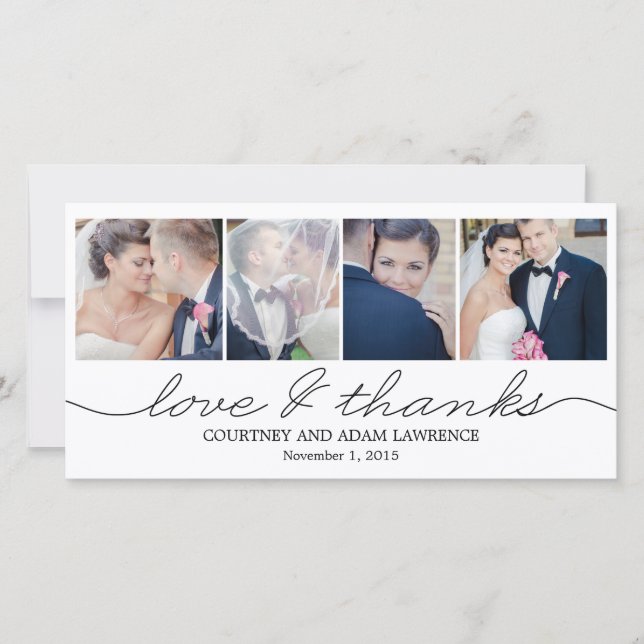 Lovely Writing Wedding Thank You Cards - White (Front)