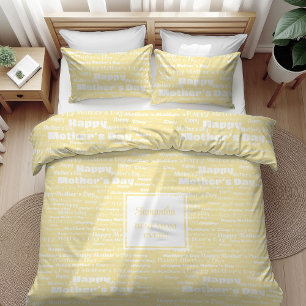 Lovely Yellow and White Mother’s Day Duvet Cover