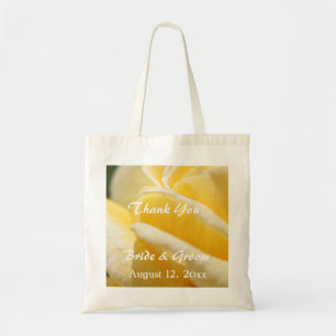 lovely yellow rose flower wedding favor thank you tote bag
