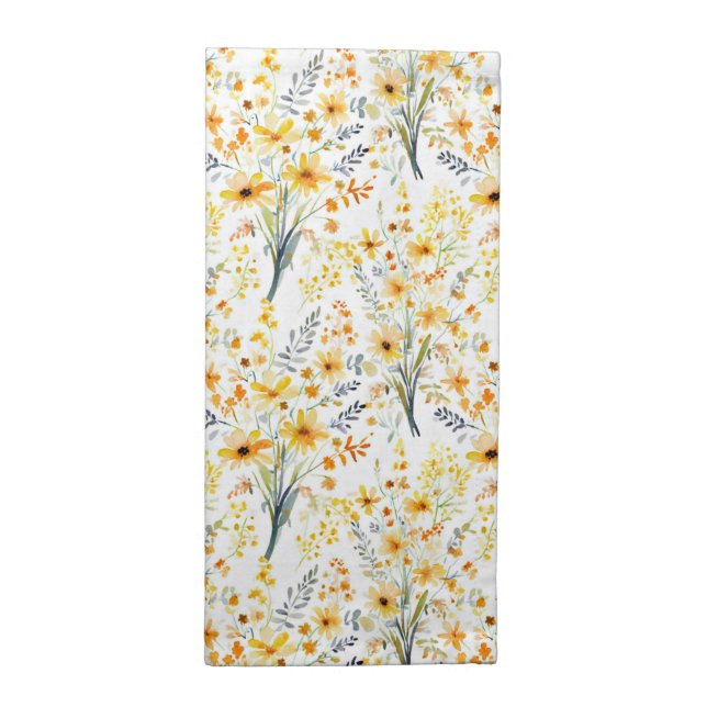 Lovely yellow spring wildflowers cloth napkin (Half Fold)