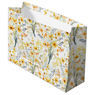 Lovely yellow spring wildflowers large gift bag