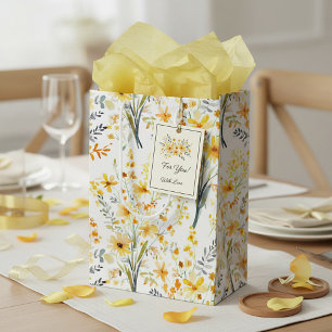 Lovely yellow spring wildflowers medium gift bag