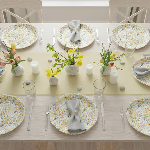 Lovely yellow spring wildflowers paper plates