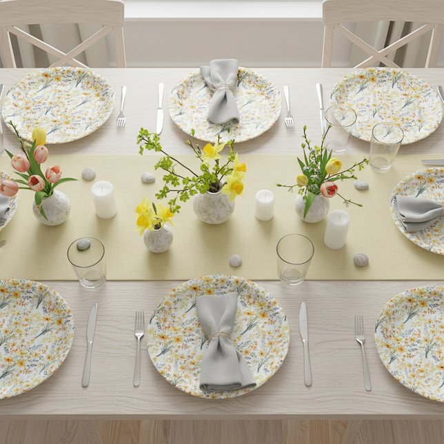 Lovely yellow spring wildflowers paper plates (Creator Uploaded)