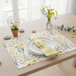 Lovely yellow spring wildflowers placemat