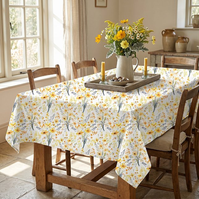 Lovely yellow spring wildflowers tablecloth (Creator Uploaded)