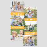 Lovely Yellow We Love Grandma Heart 6 Photos Bookmarks<br><div class="desc">Photo bookmark for grandma with six photos of her and the grandkids with We Love Grandma written between the photos. A heart replaces the o in love. Grandma can be changed in case you have a Nana or Granny or something else!</div>