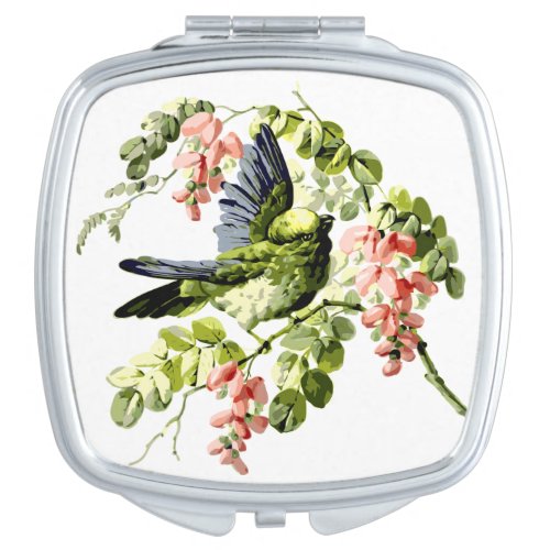 Lovely Young Parrot in Flowering Tree Compact Mirror