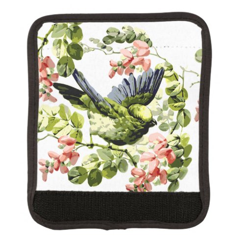 Lovely Young Parrot in Flowering Tree Luggage Handle Wrap