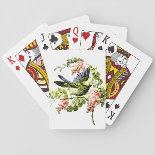 Lovely Young Parrot in Flowering Tree Poker Cards