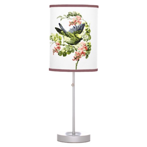 Lovely Young Parrot in Flowering Tree Table Lamp