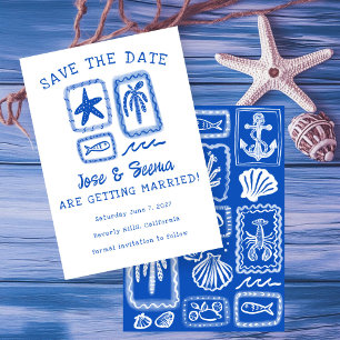 LoveNote from the Sea Beach Hand-Drawn Cute Custom Save The Date