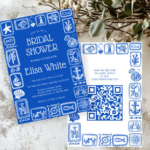 LoveNotes from Sea Bridal Shower Modern CUSTOM QR Invitation