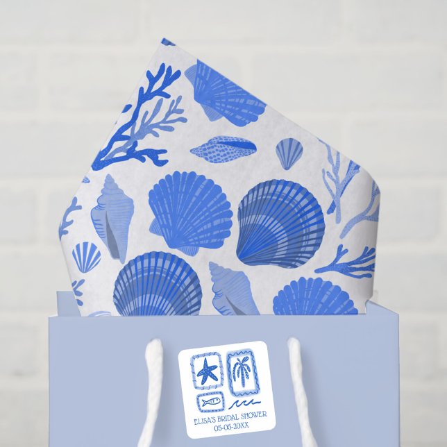 LoveNotes from Sea Cute Beach CUSTOM Bridal Shower Square Sticker (LoveNotes from Sea Cute Beach CUSTOM Bridal Shower Square Sticker
)