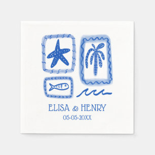 LoveNotes from Sea Cute Beach CUSTOM WEDDING Napkins