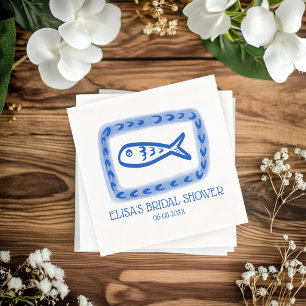 LoveNotes from Sea Cute Fish CUSTOM Bridal Shower Napkins
