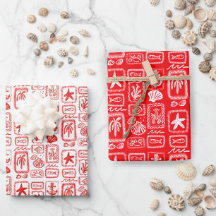 LoveNotes from the Sea Beach Ocean Modern CUSTOM Wrapping Paper Sheets