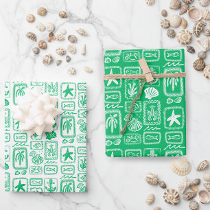 LoveNotes from the Sea Beach Ocean Modern CUSTOM Wrapping Paper Sheets