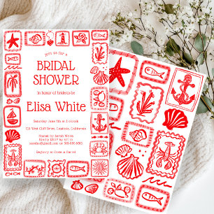 LoveNotes from the Sea Bridal Shower Modern CUSTOM Invitation