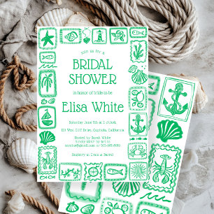 LoveNotes from the Sea Bridal Shower Modern CUSTOM Invitation