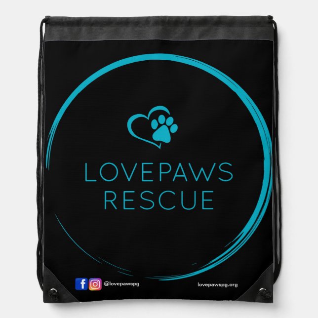 LOVEPAWS Drawstring Backpack (Front)