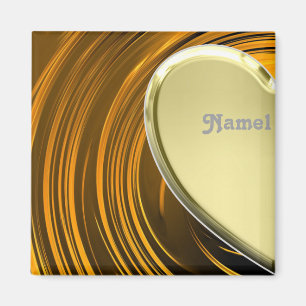 Lover1 half golden heart magnet
