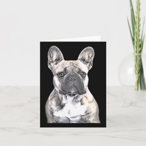 Lover_black And White Tone Filter_ French Bulldog  Card