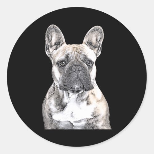 Lover_black And White Tone Filter_ French Bulldog  Classic Round Sticker