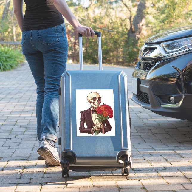 Lover Bones – Funny Romantic Skeleton Sticker (Suitcase Insitu)