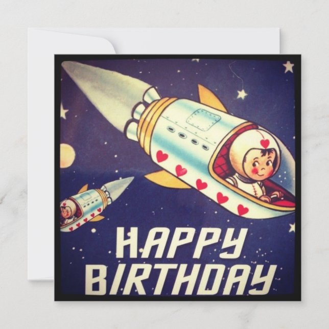 Lover Boy Birthday Rocket Card (Front)