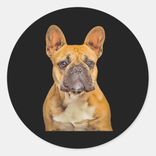 Lover_cartoon Filter Design_dog Portrait_french Bu Classic Round Sticker