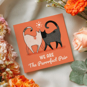 Lover Cats Perfect Pair Cute& Funny Valentine's Note Card