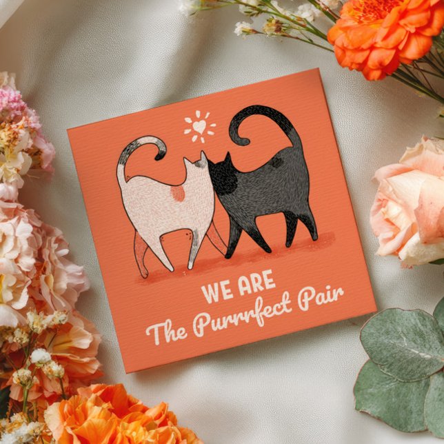 Lover Cats Perfect Pair Cute& Funny Valentine's Note Card (Creator Uploaded)