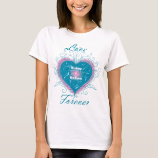 Lover Forever Cute Pink Heart Design T-Shirt