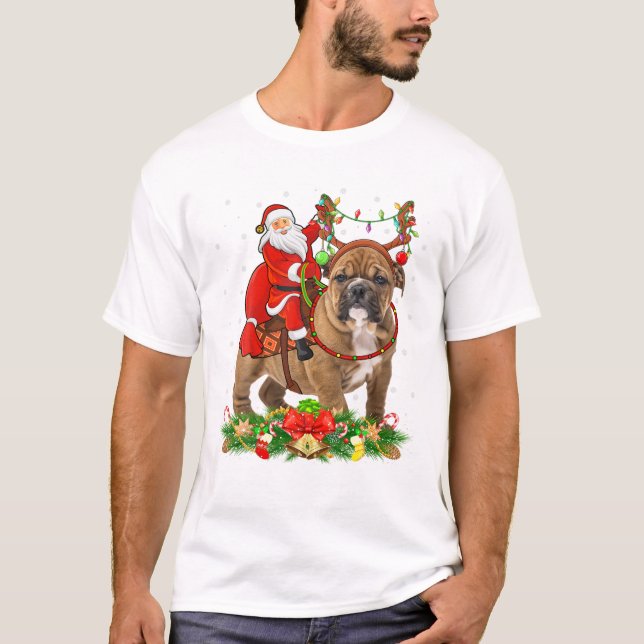 Lover Funny Santa Riding T-Shirt (Front)