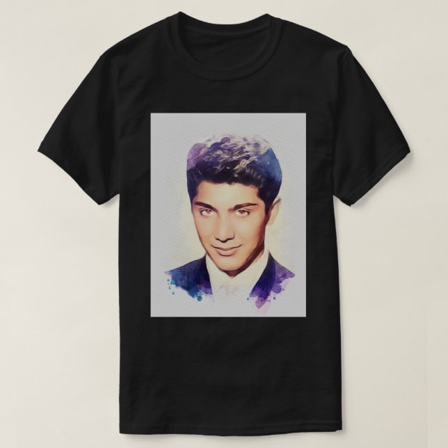 Lover Gift Paul Anka, Music Legend Electric Guitar T-Shirt (Design Front)