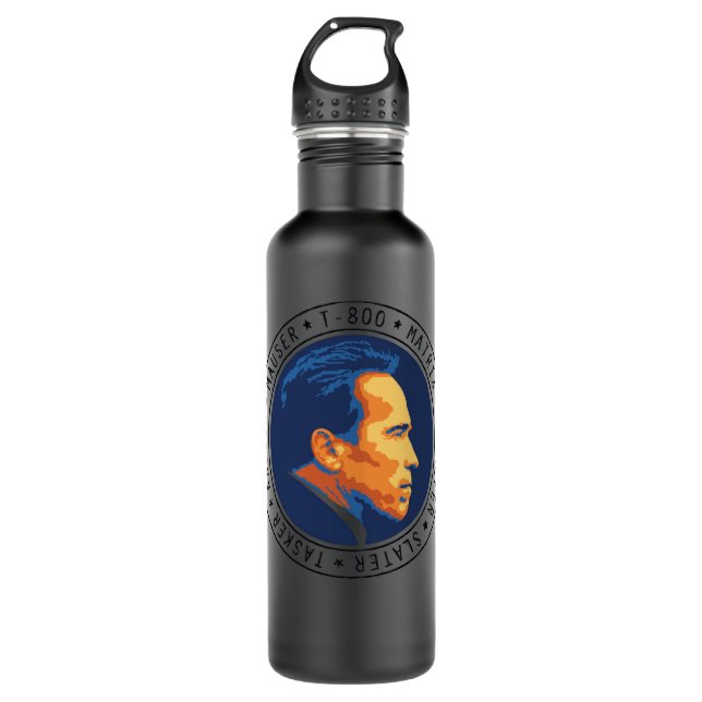 Lover Gifts Arnold Schwarzenegger Terminate Hate F Stainless Steel Water Bottle (Front)